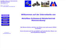 Tablet Screenshot of metallbau-mommerskamp.de